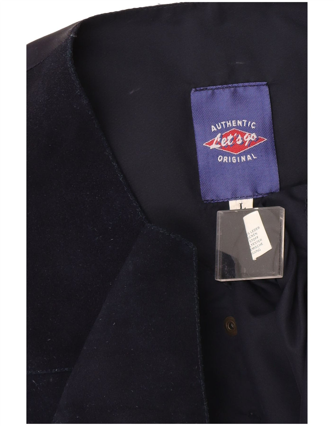 VINTAGE Gilet en Daim Homme Grand Cuir Bleu Marine
