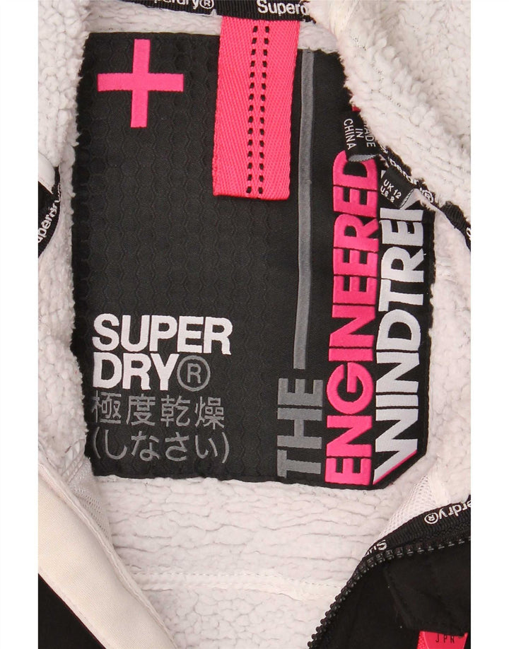 Superdry Veste coupe-vent à capuche pour femme UK 12 Medium Noir