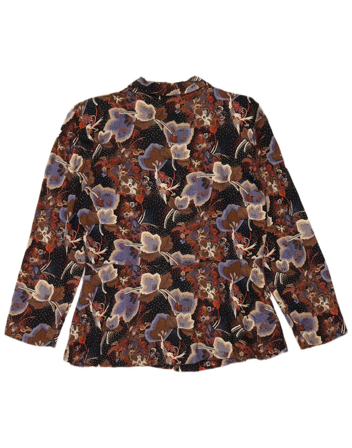 vintage Femme Chemise Blouse UK 14 Moyen Multicolore Floral