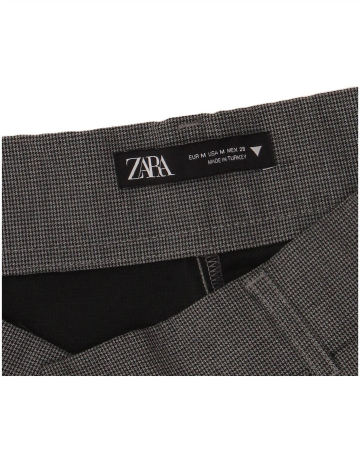 Zara Pantalon chaud taille haute pour femme Medium W28 Gris pied-de-poule