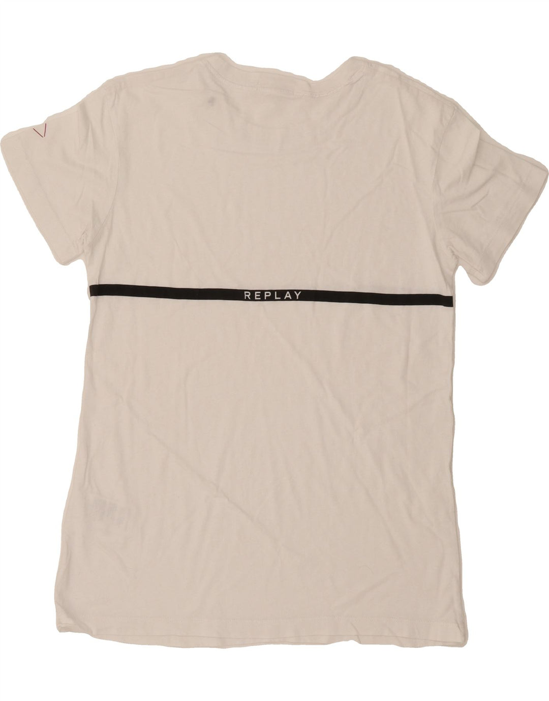 REPLAY Mens Graphic T-Shirt Top Small White Cotton Vintage Replay and Second-Hand Replay from Messina Hembry 