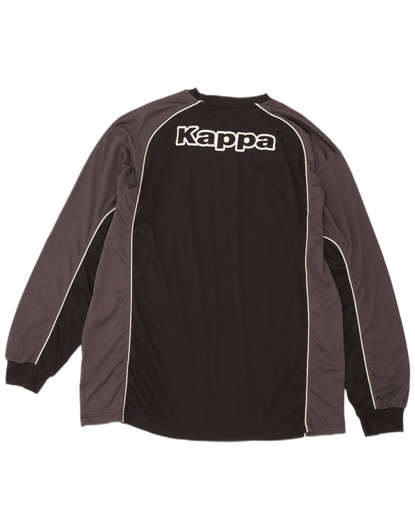 Kappa Haut graphique à manches longues pour homme 3XL Noir Colorblock Polyamide