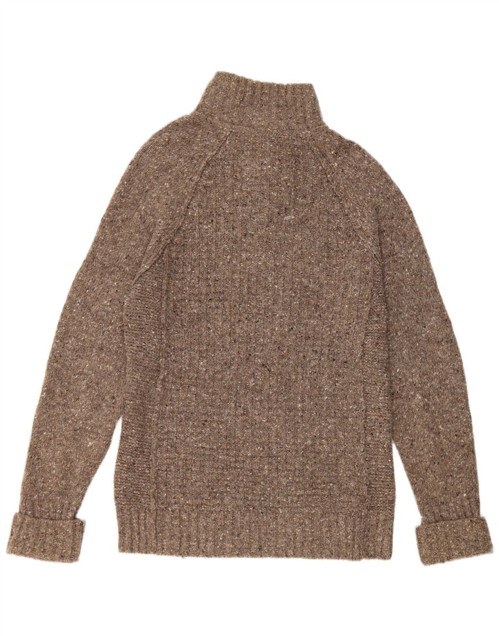 FAT FACE Pull à col boutonné pour homme en laine mouchetée gris petit