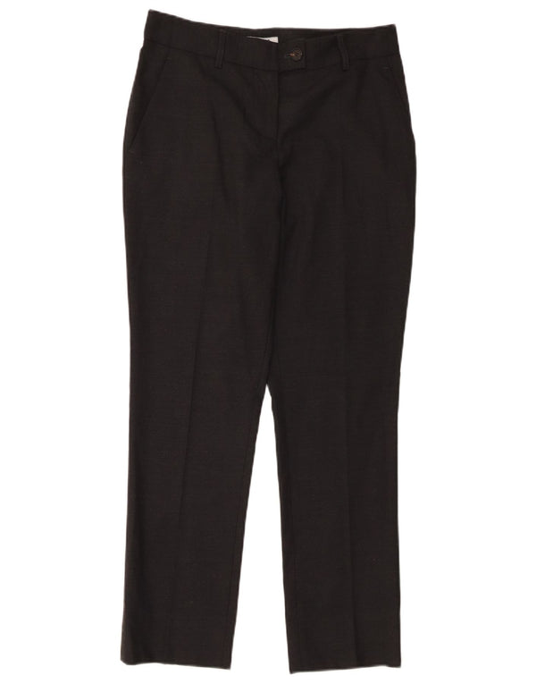 Moschino Pantalon de costume slim pour femme UK 10 Small W28 L27 Gris laine vierge