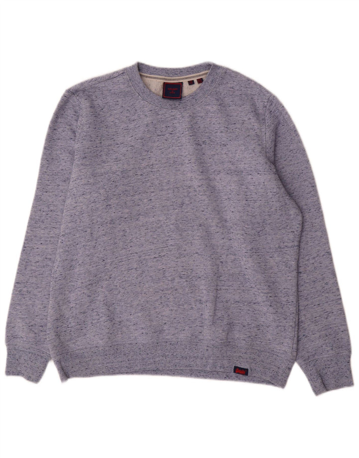 Superdry Sweat-shirt surdimensionné pour femme UK 12 Bleu moyen moucheté