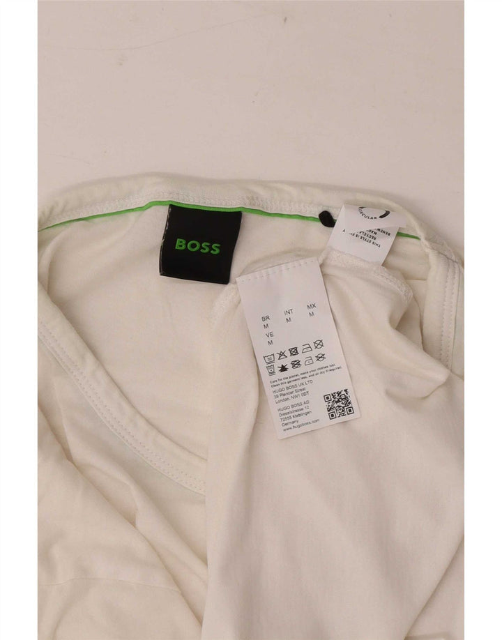Hugo Boss Homme T-Shirt Top Coton Blanc Moyen