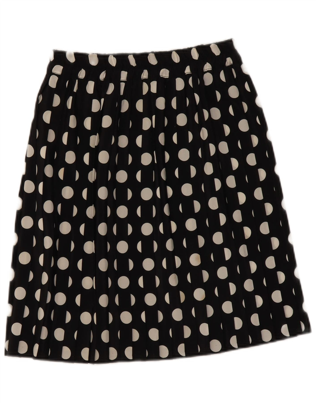 VINTAGE Jupe Plissée Femme W26 Petit Noir à Pois Polyester