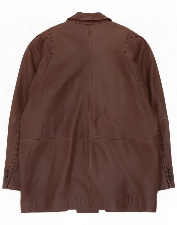 veste en cuir surdimensionnée femme vintage EU 38 Brun moyen