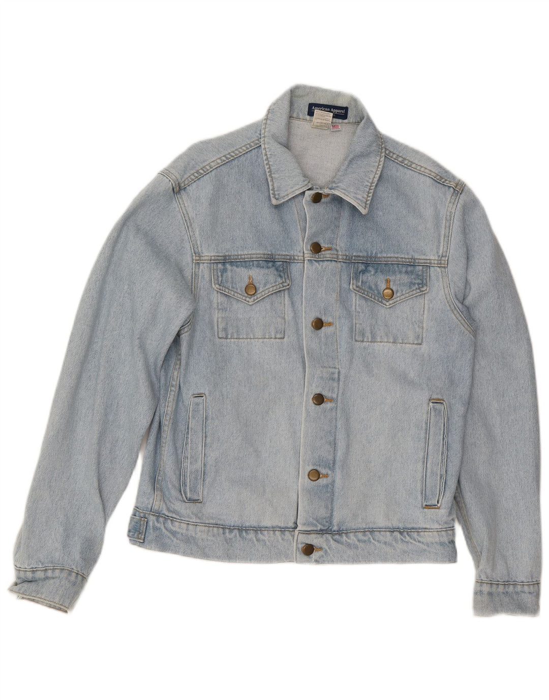 American Apparel Veste en jean pour homme UK 38 Bleu moyen Coton