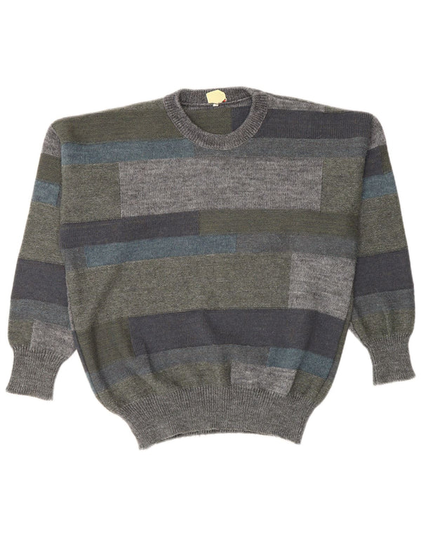 Vintage Mens Crew Neck Jumper Sweater IT 46 Small Multicoloured Colourblock