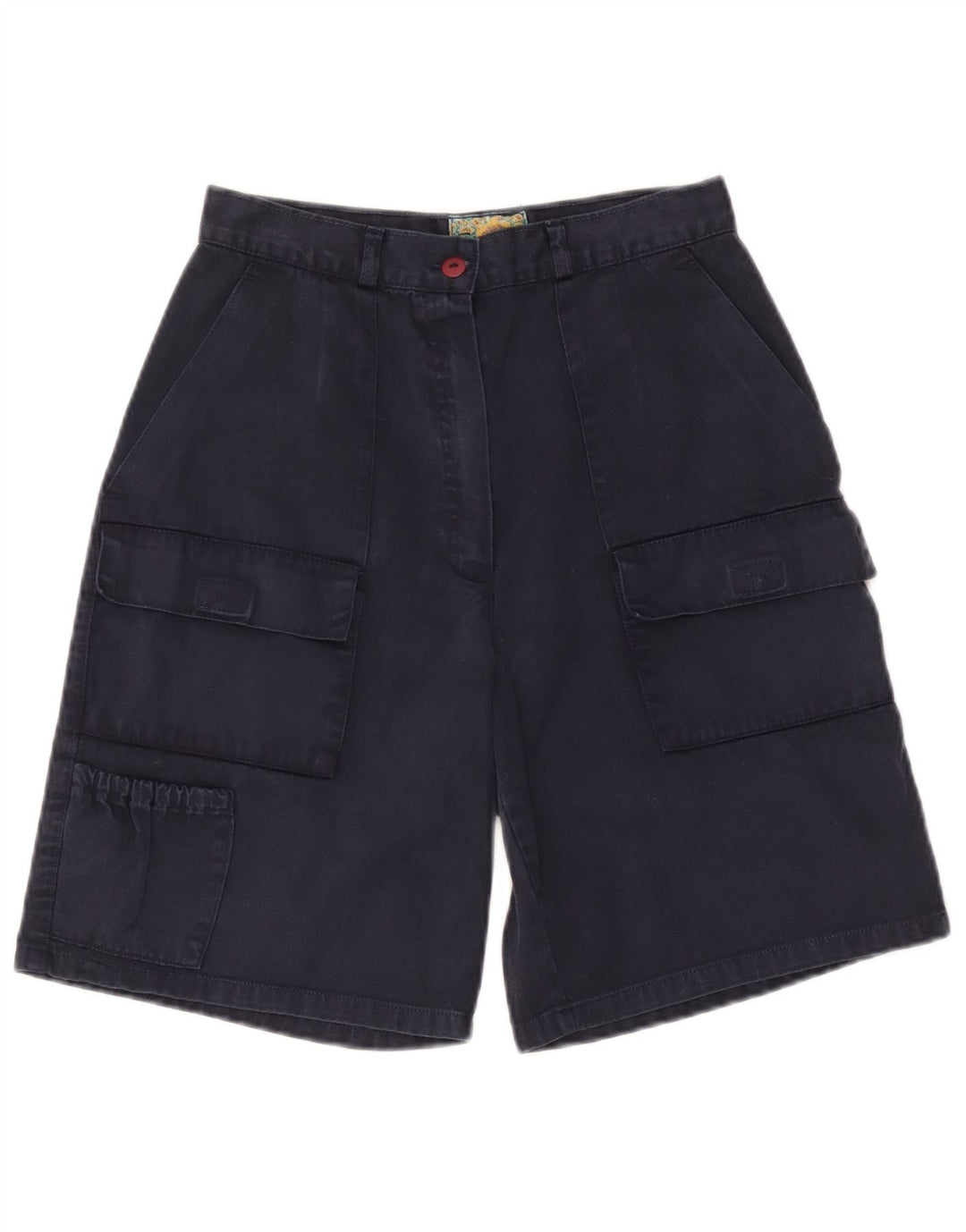 Bermuda Cargo Vintage Femme IT 44 Moyen W28 Coton Bleu Marine