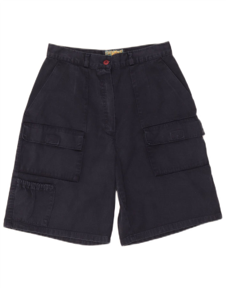 Bermuda Cargo Vintage Femme IT 44 Moyen W28 Coton Bleu Marine