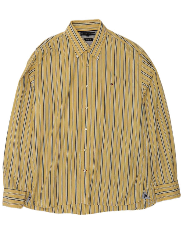 Tommy Hilfiger Chemise Regular Fit XL Coton Rayé Jaune