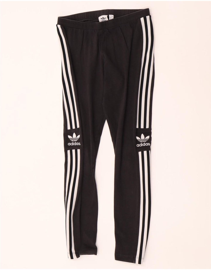 Adidas Leggings graphiques pour femmes UK 12 coton noir moyen