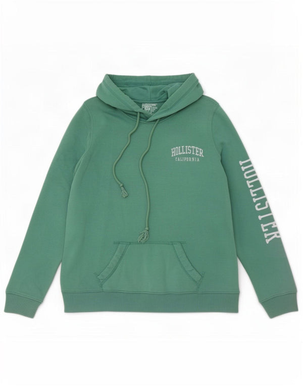 Hollister Pull à Capuche Graphique Homme Vert Moyen Coton