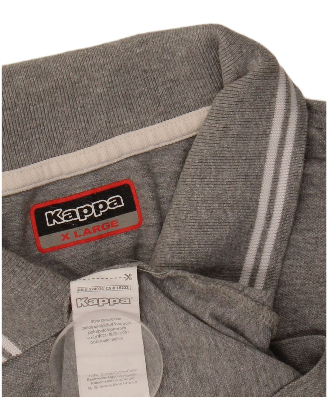 Kappa Polo Homme XL Gris Coton