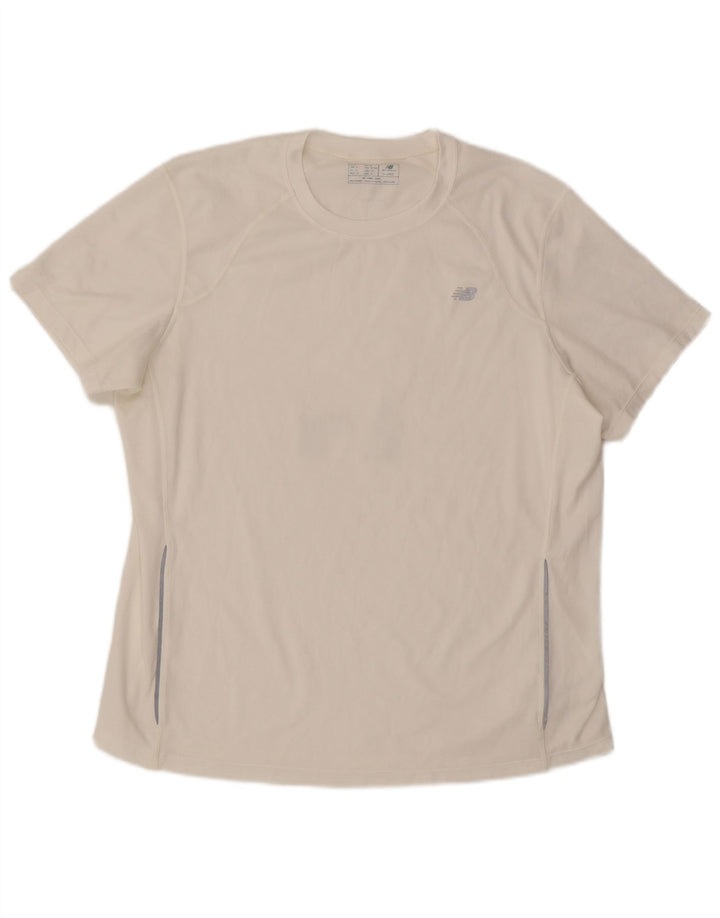 New Balance T-Shirt Homme Top XL Blanc Colorblock Polyester