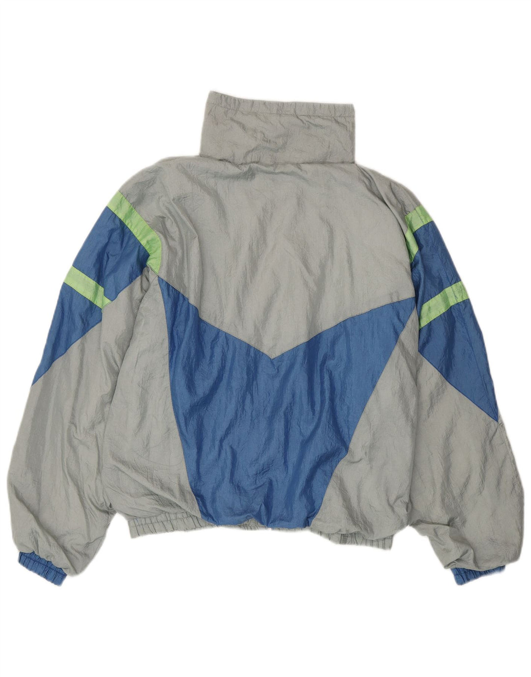 vintage Mens Full Survêtement Grand Gris Colorblock Nylon