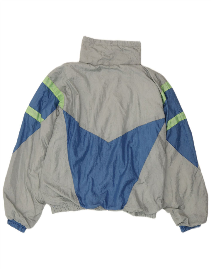 vintage Mens Full Survêtement Grand Gris Colorblock Nylon