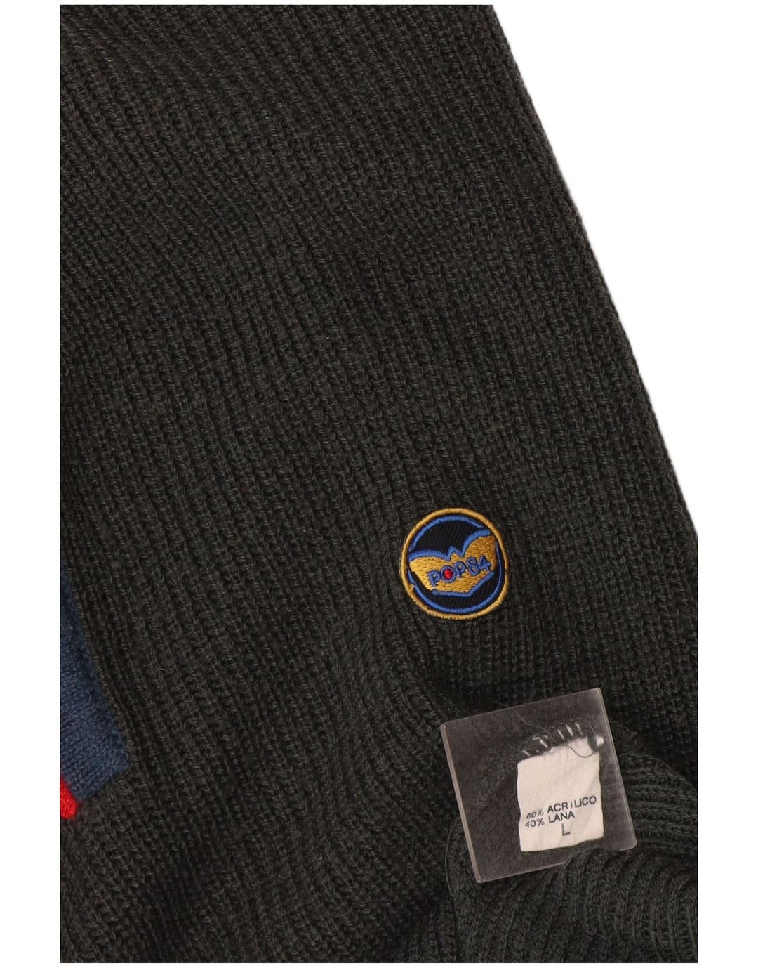 POP 84 Pull col roulé pour homme en acrylique color block grand gris