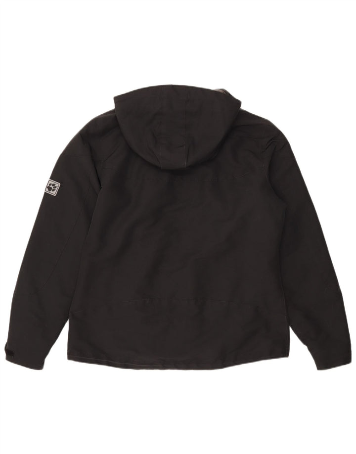 Jack Wolfskin Veste coupe-vent à capuche pour femme UK 16 Large Noir Polyester