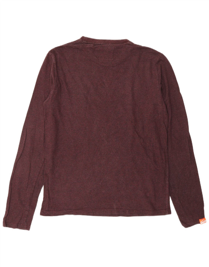 SUPERDRY Homme Top Manches Longues Large Bordeaux
