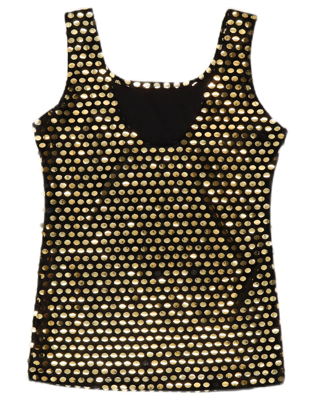 vintage Femmes Blouse Sans Manches Top UK 10 Petit Polyester Noir