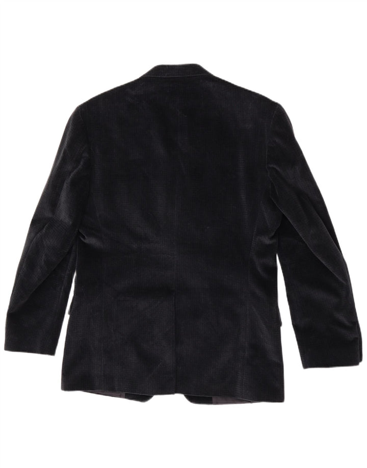 RETRO Veste blazer en velours à 4 boutons pour homme IT 48 Bleu marine moyen en coton