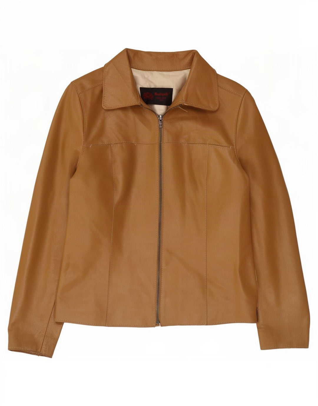 veste en cuir femme vintage UK 8 Petit Beige