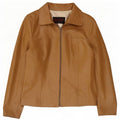 veste en cuir femme vintage UK 8 Petit Beige