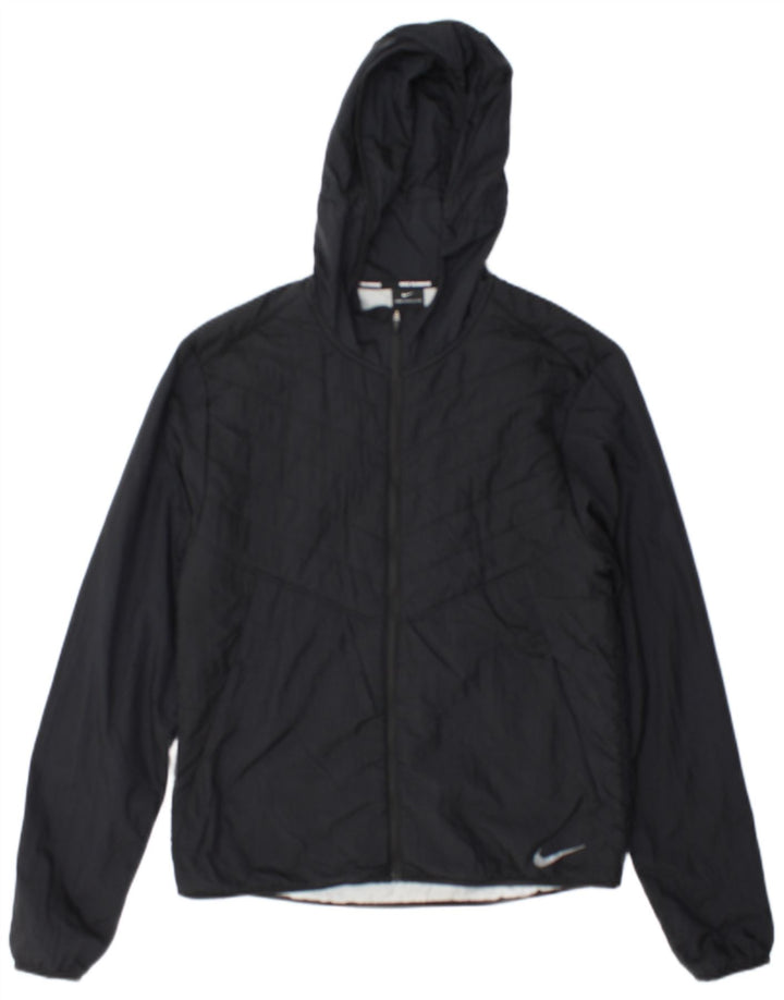 Nike Veste rembourrée à capuche pour femme UK 10 Petit nylon noir