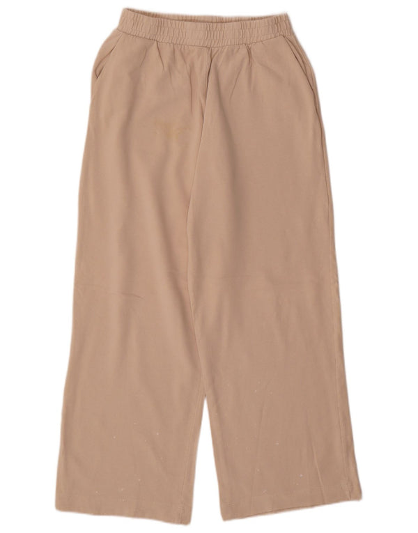 Zara Pantalon de survêtement large pour femme UK 10 Small Beige