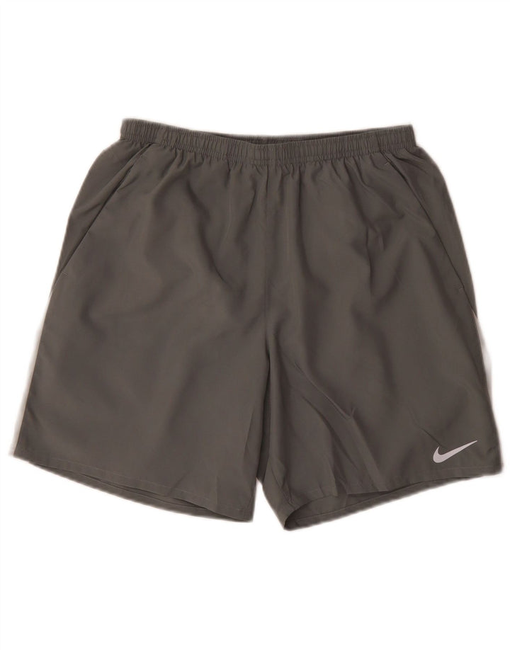 Nike Short de sport Dri Fit pour homme en polyester color block gris moyen