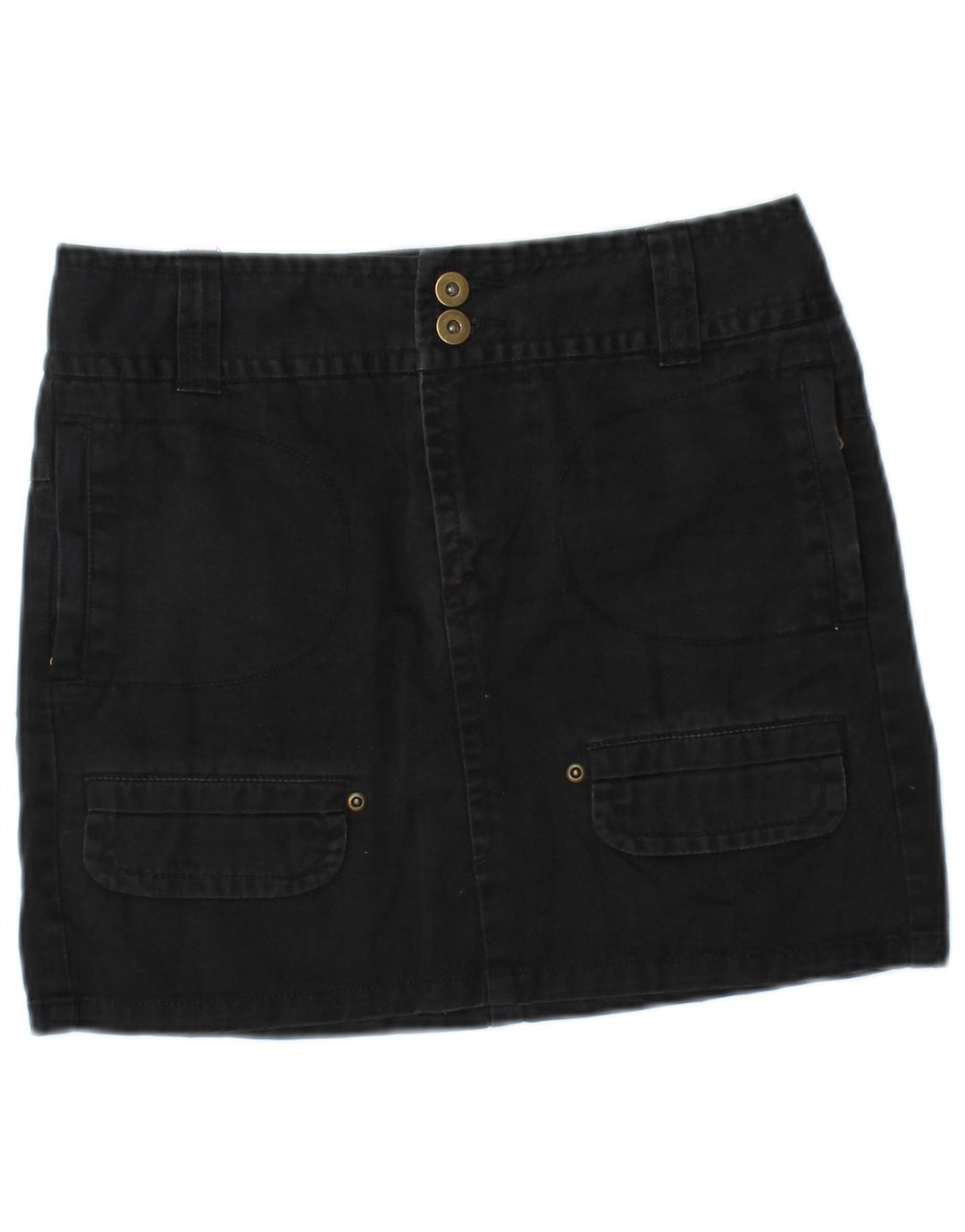 BENETTON Femme Mini Jupe En Jean W28 Noir Moyen