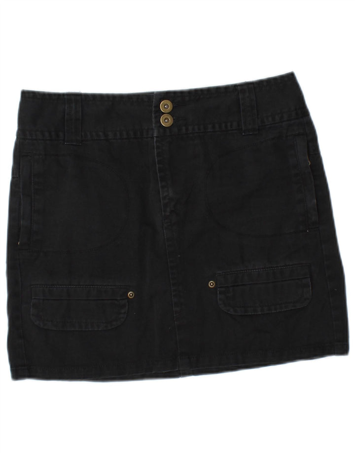BENETTON Femme Mini Jupe En Jean W28 Noir Moyen