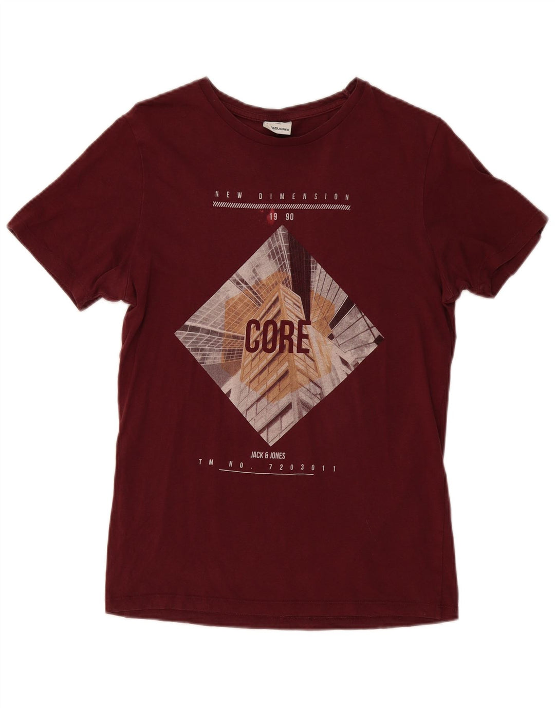 JACK & JONES T-Shirt Core Graphic Top XS Homme Bordeaux Coton