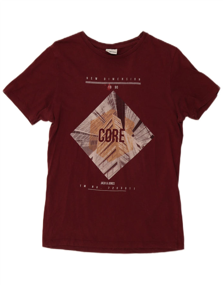 JACK & JONES T-Shirt Core Graphic Top XS Homme Bordeaux Coton