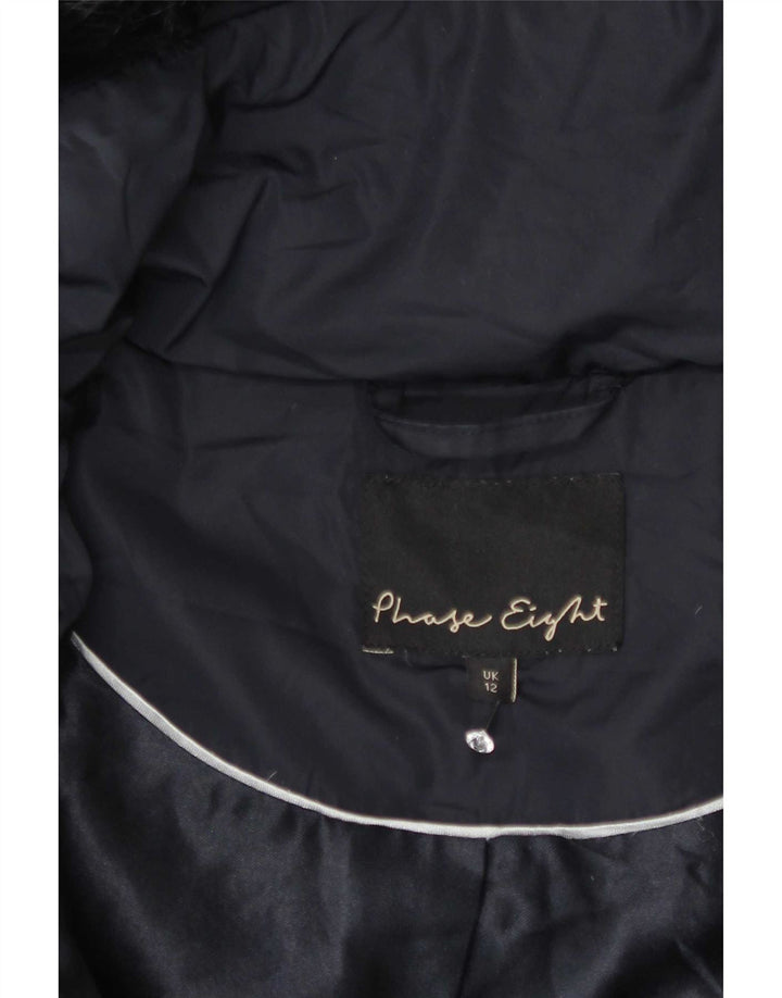 Phase Eight Veste matelassée à capuche pour femme UK 12 Bleu marine moyen Polyester
