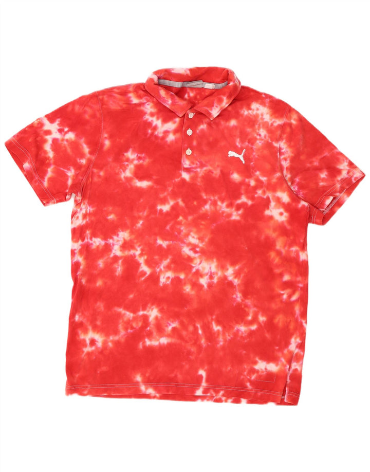 PUMA Polo Homme Large Rouge Tie Dye