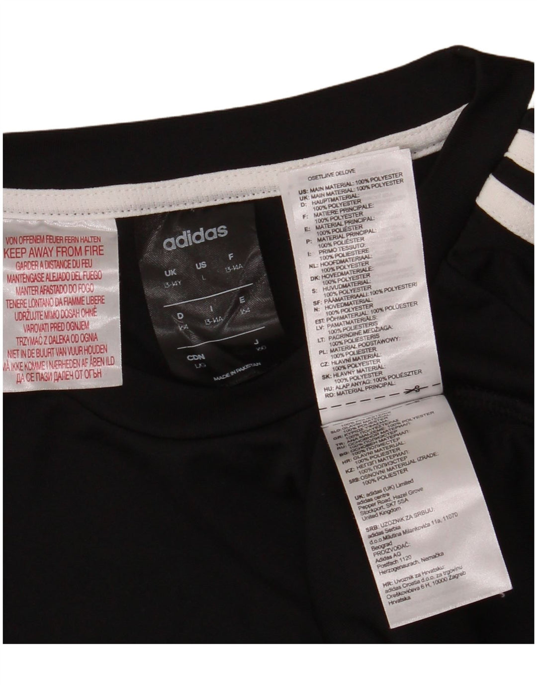 ADIDAS Garçon Climalite T-Shirt Top 13-14 ans Noir Polyester