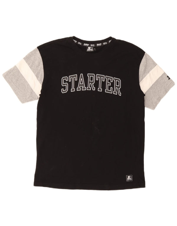 STARTER T-Shirt Graphique Homme Petit Noir Colorblock Coton