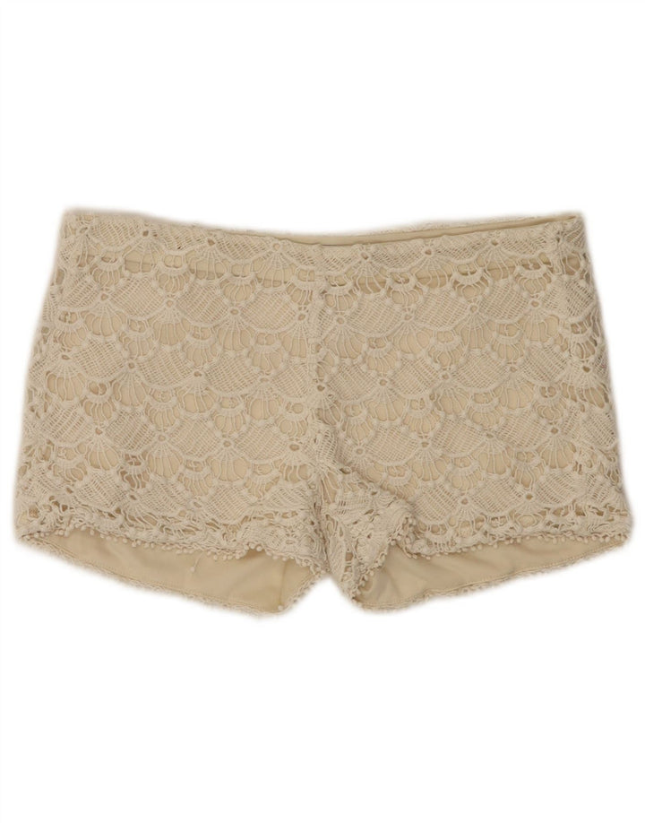 Zara Femme Pantalon Chaud En Dentelle Moyen W28 Coton Beige