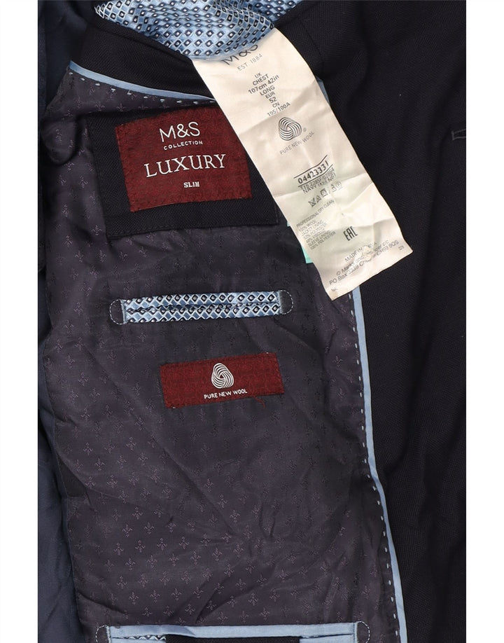 Marks & Spencer Veste blazer à 2 boutons pour homme UK 42 Grande laine bleu marine