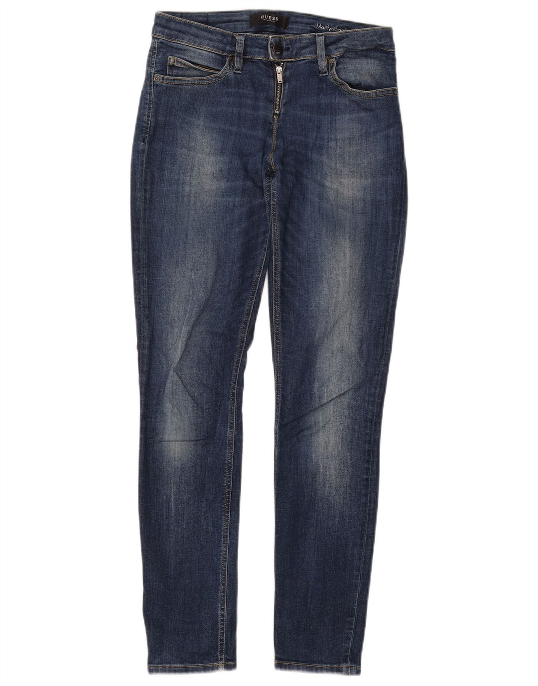 GUESS Femme Marilyn Skinny Jeans W27 L28 Bleu Coton