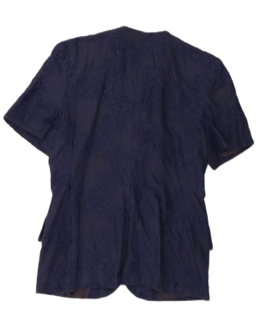 Gai Mattiolo Veste blazer à manches courtes pour femme IT 48 XL Bleu marine Lin