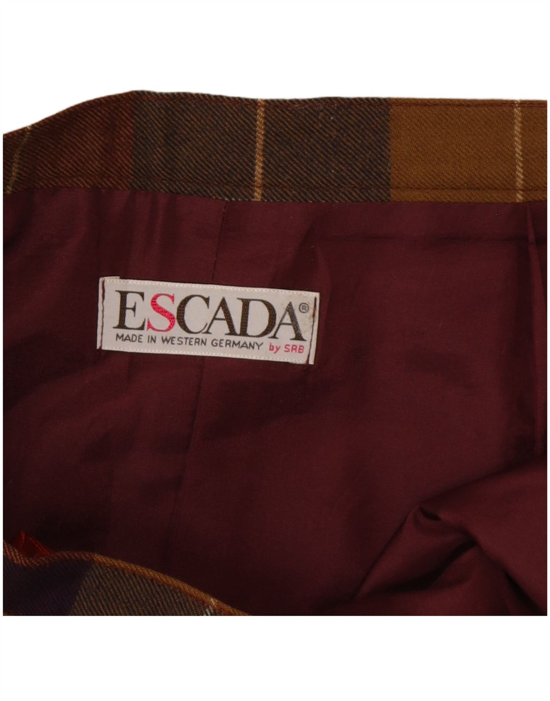Escada Femme Jupe Trapèze Plissée W30 Laine À Carreaux Multicolore Moyen
