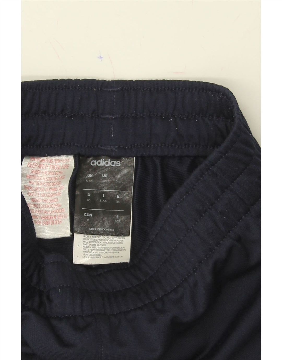 ADIDAS Boys Tracksuit Trousers Joggers 5-6 Years  Navy Blue Polyester Vintage Adidas and Second-Hand Adidas from Messina Hembry 