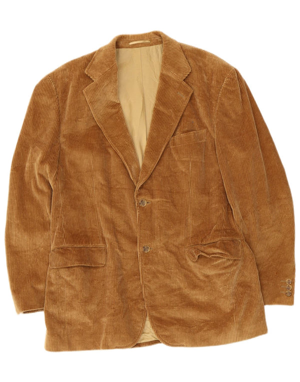 vintage Mens 2 Bouton Corduroy Blazer Veste UK 40 Grand Coton Brun
