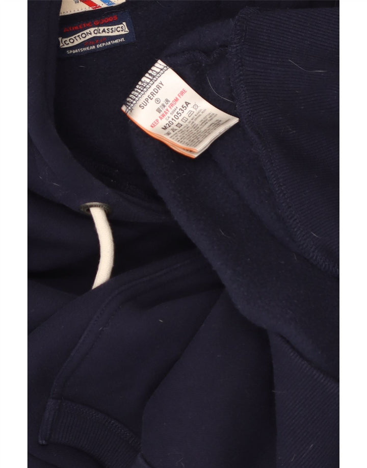 Superdry Pull à capuche graphique pour homme 2XL Bleu marine Coton