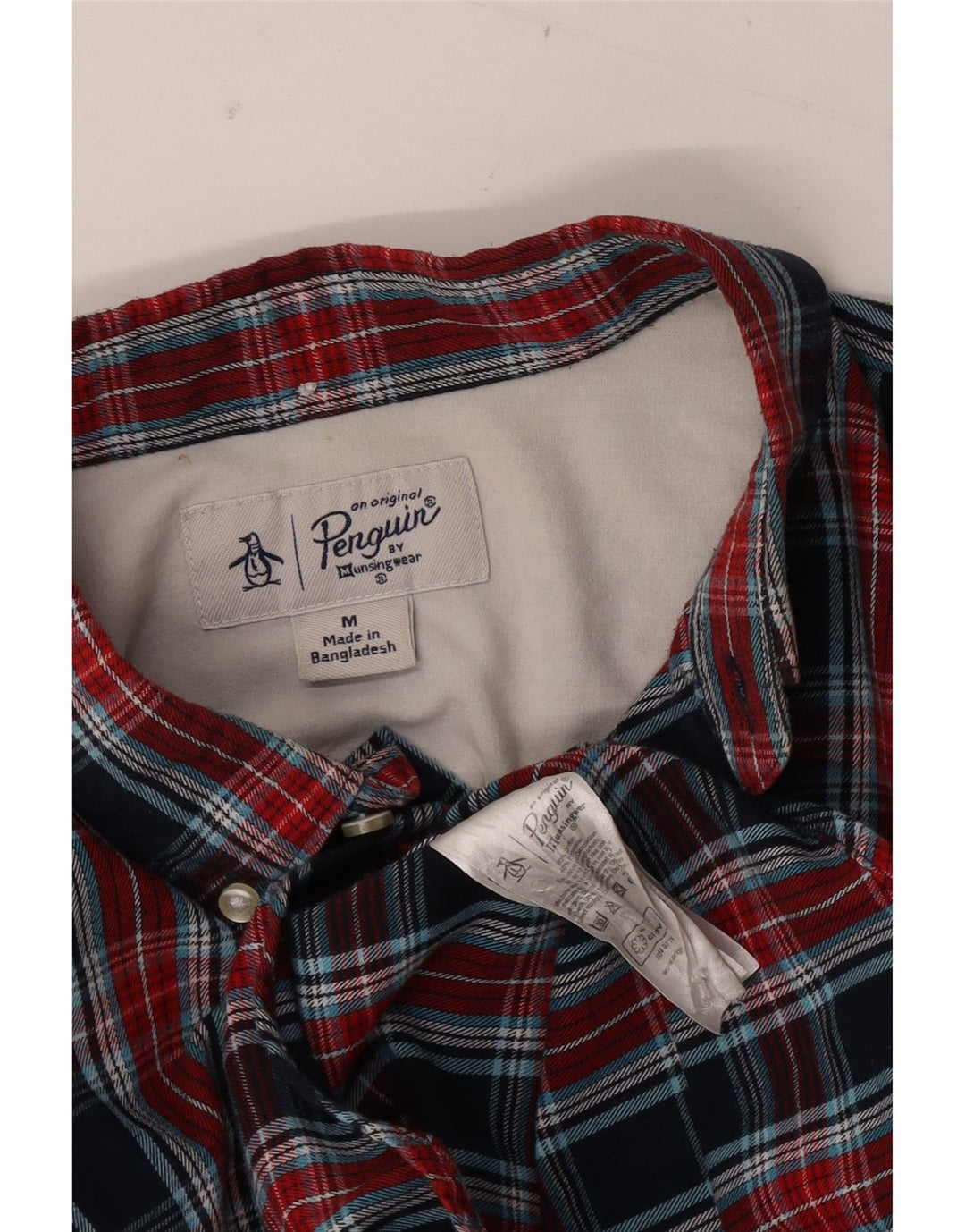 Penguin Chemise Homme Bleu Marine Moyen Carreaux Coton